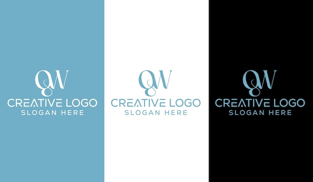 Initial Letter QW Logo Design Monogram Creative Modern Sign Symbol Icon