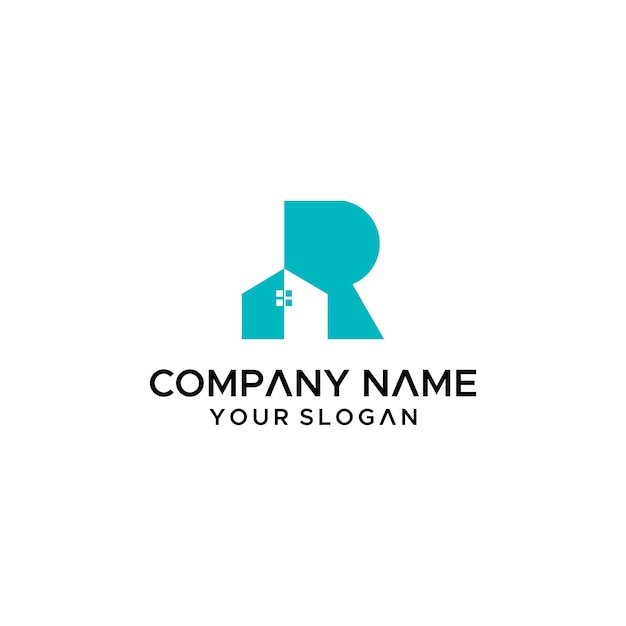 Initial letter r house mansion logo vector illustration isolated background