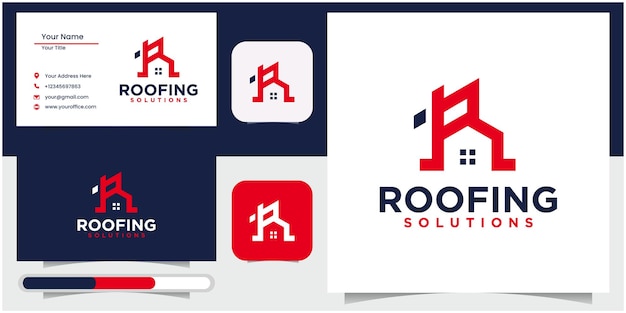 the initial letter R roof for real estate logos or for business logos and building roof branding