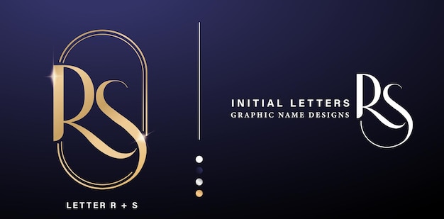 Initial Letter R and S Logo Design with Elegant Golden Colors for Corporate Business Identity