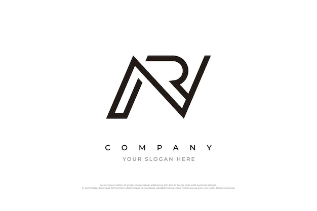 Initial Letter RN Logo or NR Logo Design Vector Template