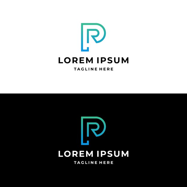 Vector initial letter rp pr logo design inspiration