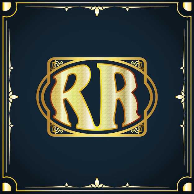 Initial letter RR royal luxury logo template