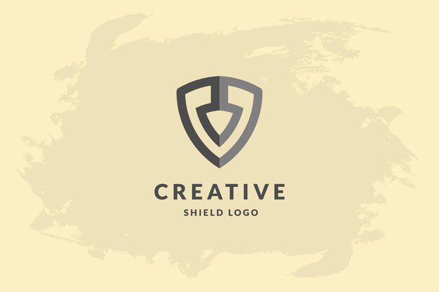 Initial letter rr in shape of shield Handwriting vector logo design illustration image