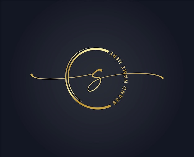 Initial letter S calligraphy logo design