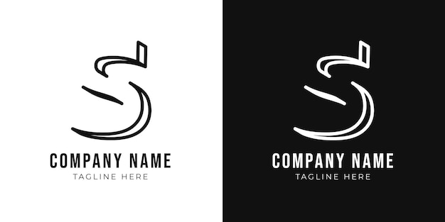 Initial letter s monogram logo design template Creative outline s typography and black colors