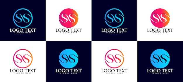 Initial letter s s monogram logo template