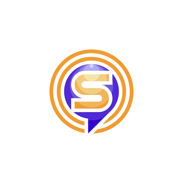 Initial letter S speech bubble chat logo