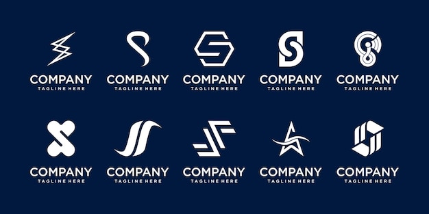 initial letter S SS logo icon set design for business of fashion sport automotive