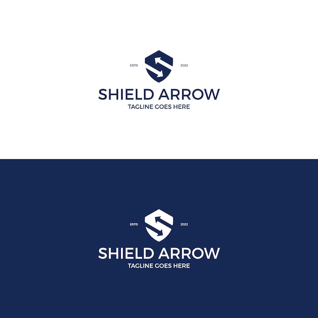 Initial letter s with arrow and shield logo design inspiration