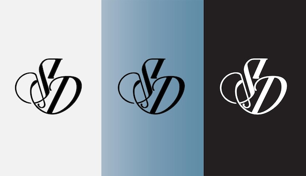 Initial letter SD logo design creative modern symbol icon monogram