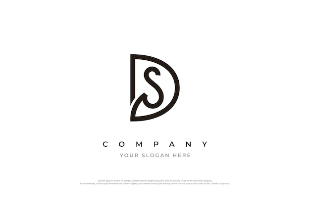 Initial Letter SD Logo or DS Logo Design Vector Template