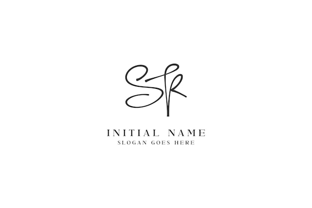 Vector initial letter sr handwriting logo design