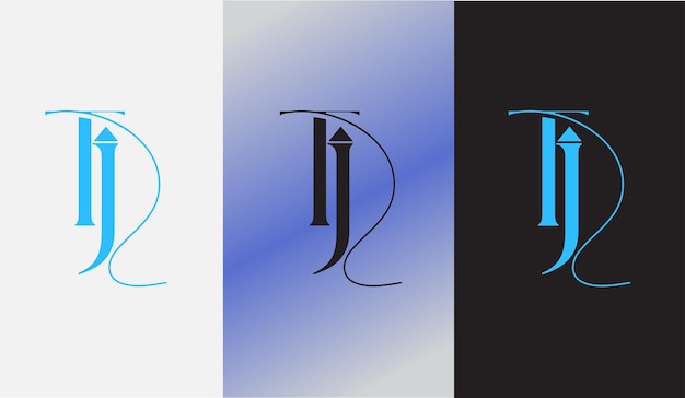 Vector initial letter tj logo design creative modern symbol icon monogram