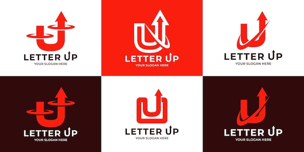 Vector initial letter u arrow combination logo for business and brand inspiration logo