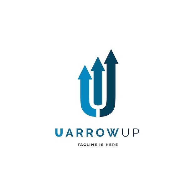 Vector initial letter u arrow up logo vector icon illustration