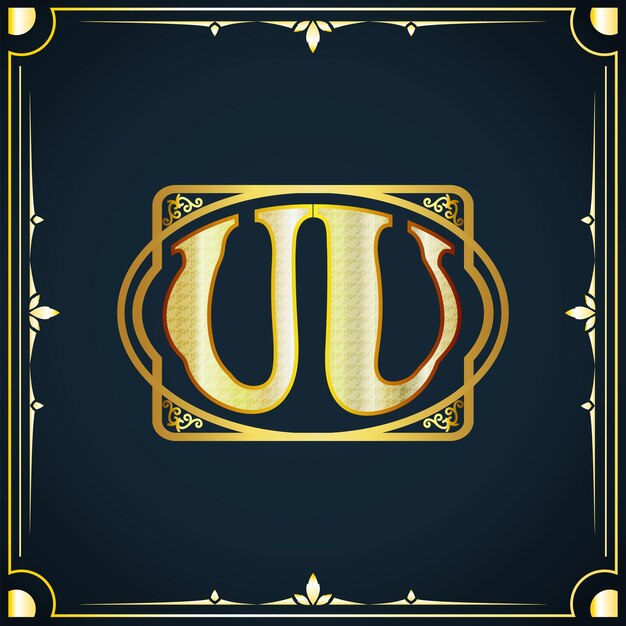 Initial letter UU royal luxury logo template