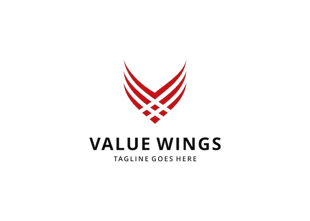 Initial Letter V Victoria Wings  logo design Illustration