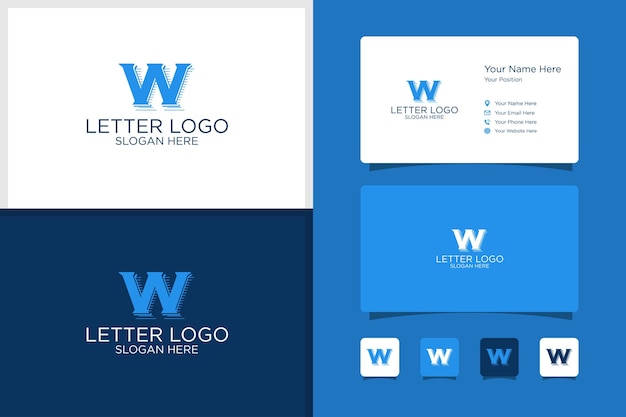 Initial letter w design logo and business card template premium vector