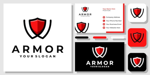 Initial Letter W Shield Protection Armor Security Guard Modern Logo Design Business Card Template