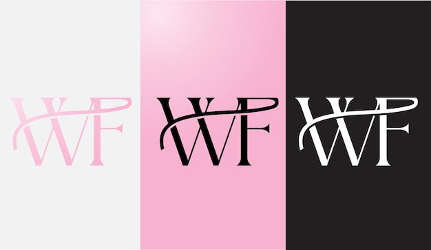 Vector initial letter wf logo design creative modern symbol icon monogram