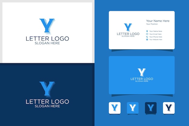 Initial letter y design logo and business card template premium vector