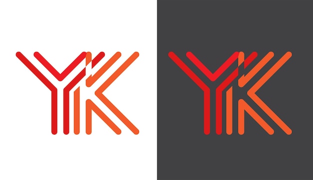 Initial letter YK logo design creative modern symbol icon monogram