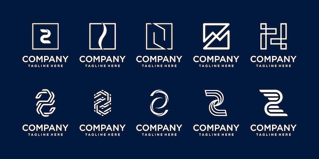 initial letter Z logo icon set design for business of fashion sport build