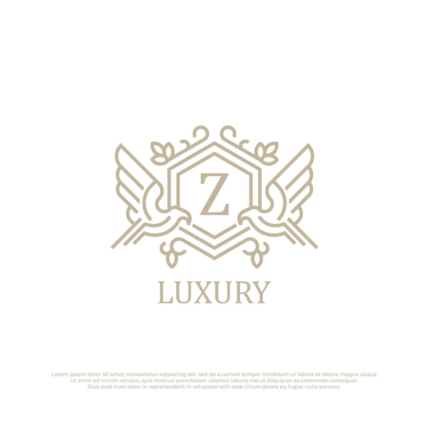 Vector initial letter z luxury logo template in vector vintage logo style