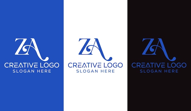 Initial Letter ZA Logo Design Monogram Creative Modern Sign Symbol Icon