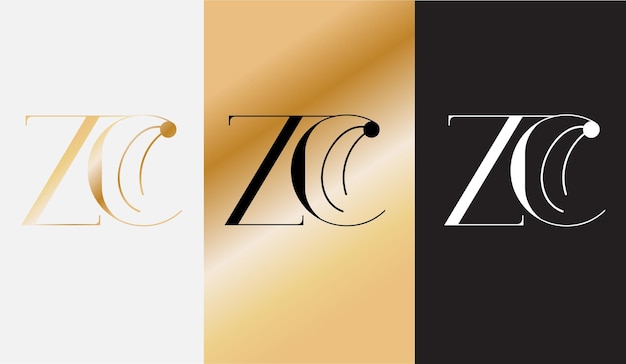 Initial letter ZC logo design creative modern symbol icon monogram