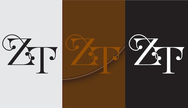 Initial letter ZT logo design creative modern symbol icon monogram