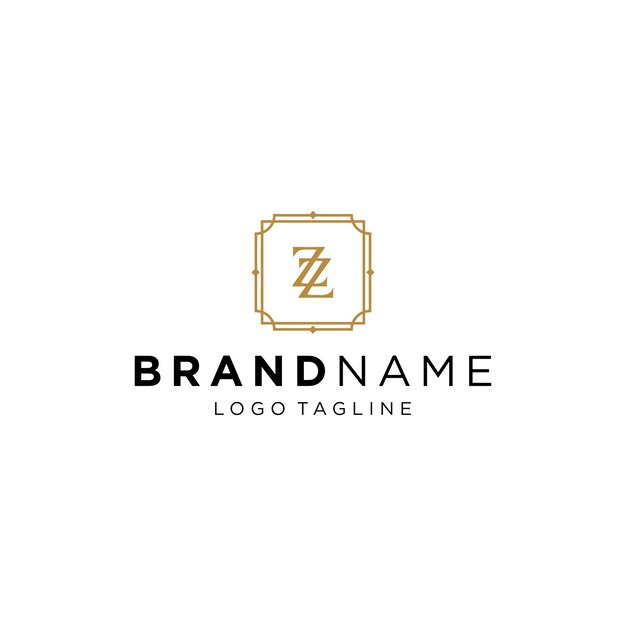 Vector initial letter zz luxury logo design vector