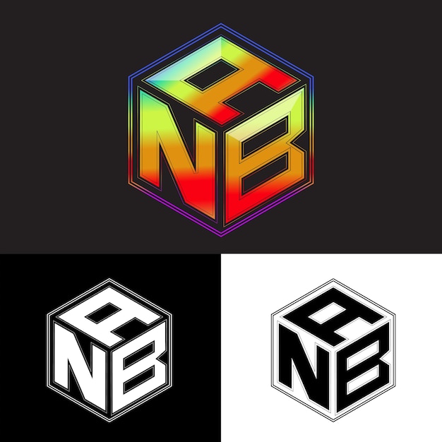 initial letters anb polygon logo design vector image