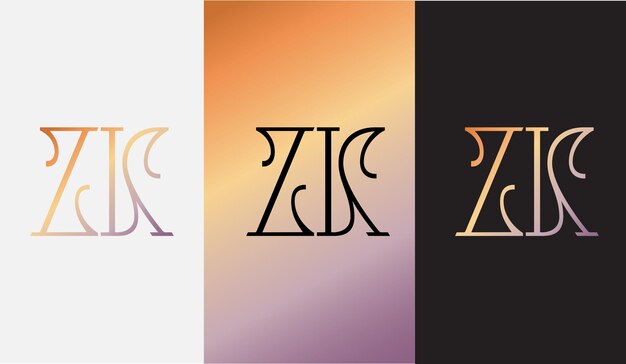 Initial letterZK logo design creative modern symbol icon monogram