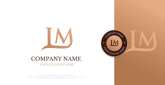 Vector initial lm logo design vector