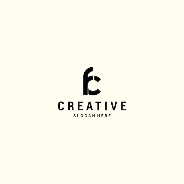 Initial logo f c round Premium Vector