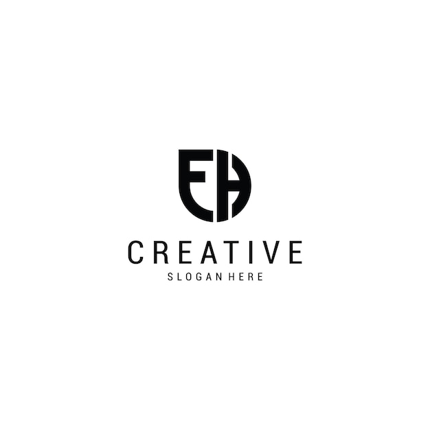 Initial logo f h round premium vector Premium Vector