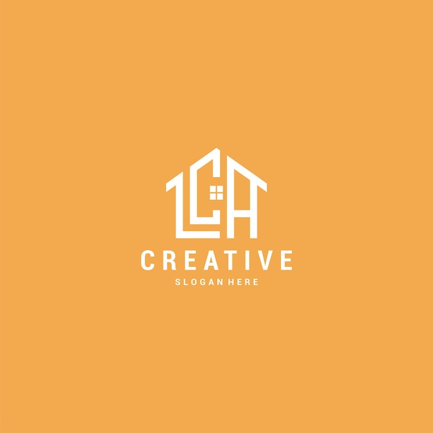 Initial logo L C A house vector premium