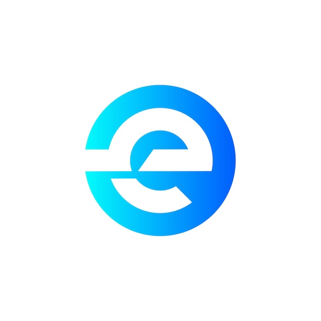 Initial lowercase letter e curve rounded logo gradient vibrant color