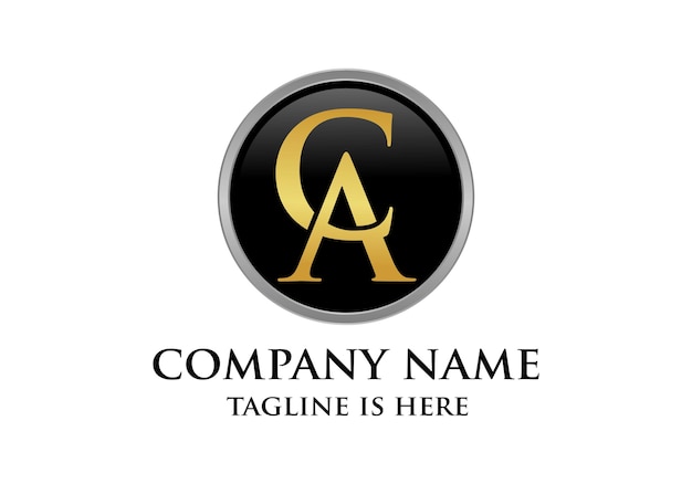 Initial luxury CA or AC letter logo design