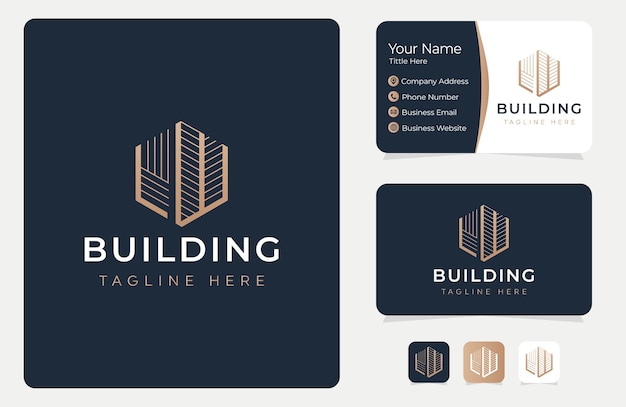 Initial LW logo concept with a vector building template Interior design