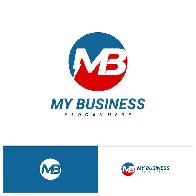 Initial M B with Electric logo vector template Creative M B logo design concepts