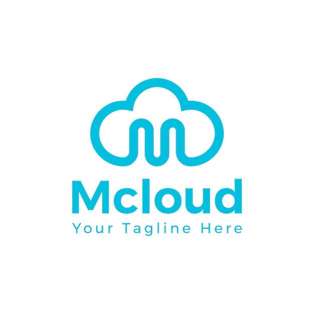 Initial M Cloud Logo Vector