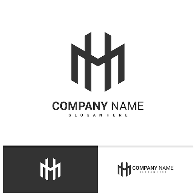 Initial M H logo vector template Creative M H logo design concepts