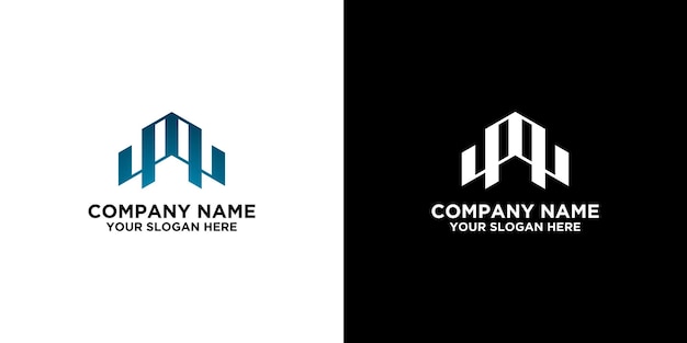 initial m and w logo designs template Premium Vector