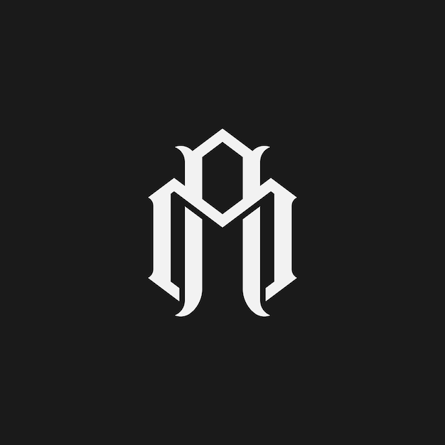 Initial MA AM M A Monogram Logo Template Vector Illustration Isolated in Black White Background