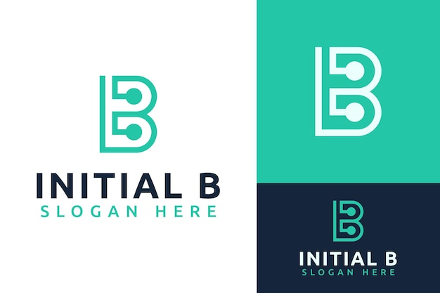 Initial Monogram Letter B Digital System Line Connect Internet Logo Design Branding Template