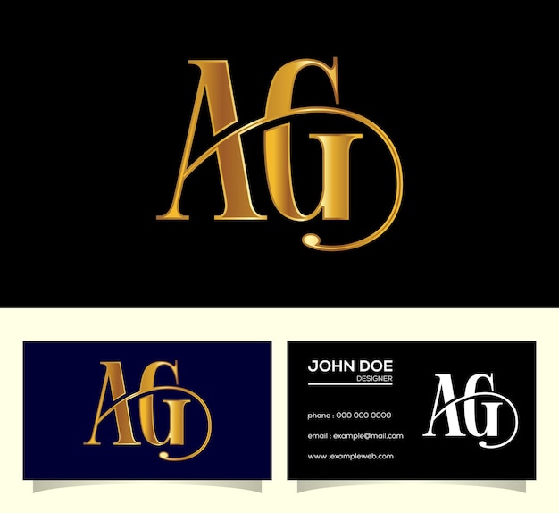 Initial Monogram Letter A G Logo Design Vector. Graphic Alphabet Symbol For Corporate Business