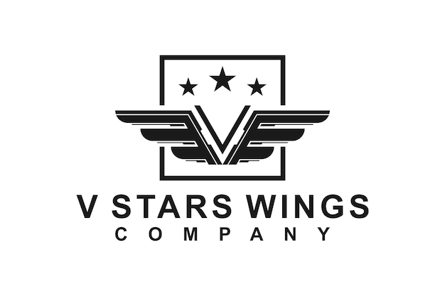 Initial Monogram V with Wings logo design inspiration